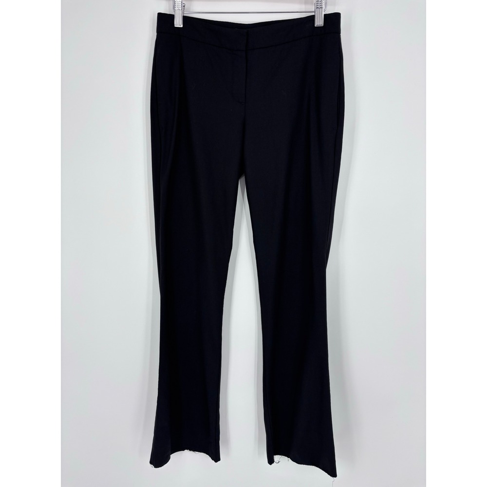 Vintage Theory Wool Blend Flare Leg Dress Pants Womens 4 Black Unhemmed USA Made